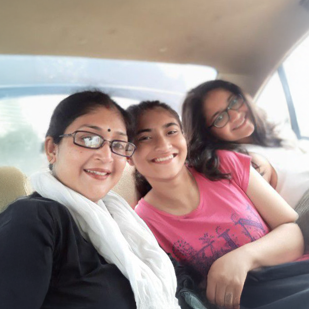 Mrs. Rupa Mukherjee with her family — founder of Mamta's Child Care